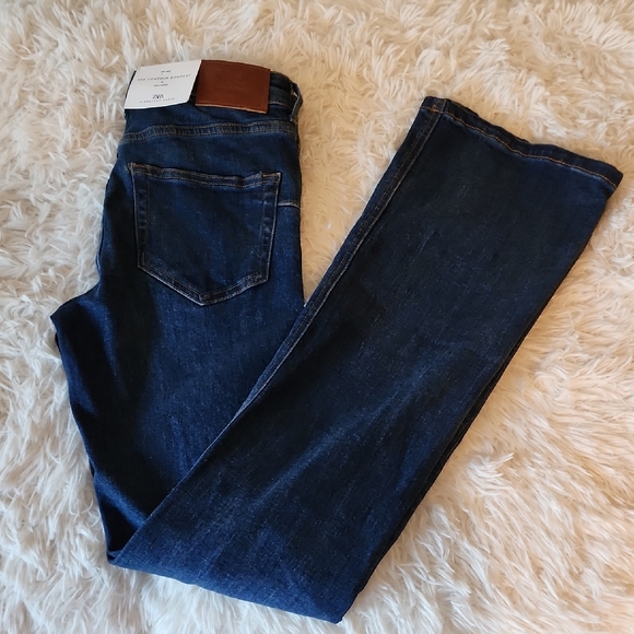 Zara Denim - Zara Slim Fit Bootcut Mid Rise  Dark Blue Denim Jeans
